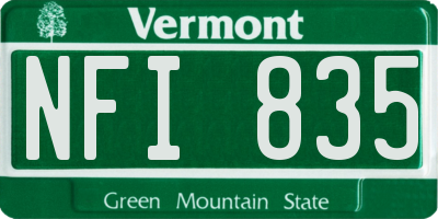 VT license plate NFI835