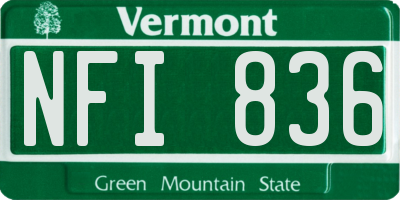 VT license plate NFI836