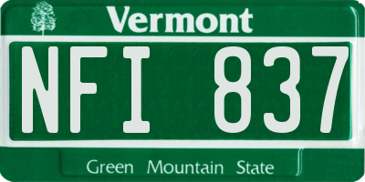 VT license plate NFI837