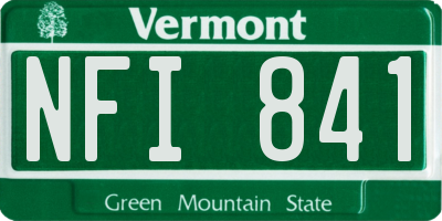 VT license plate NFI841