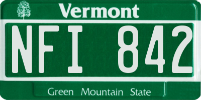 VT license plate NFI842