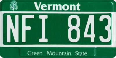 VT license plate NFI843