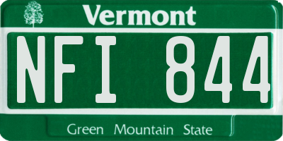 VT license plate NFI844