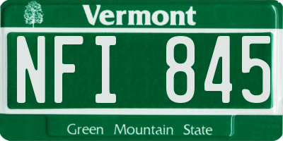 VT license plate NFI845
