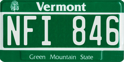 VT license plate NFI846