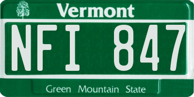 VT license plate NFI847