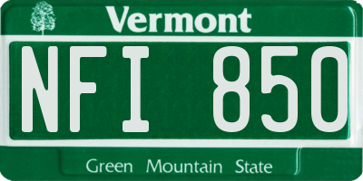 VT license plate NFI850