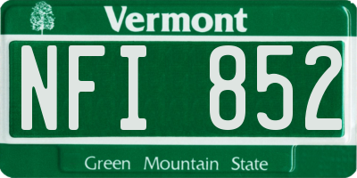 VT license plate NFI852