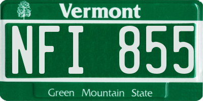VT license plate NFI855