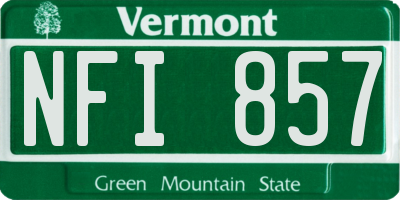 VT license plate NFI857