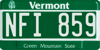 VT license plate NFI859