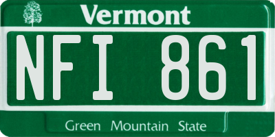 VT license plate NFI861