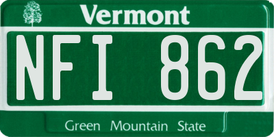 VT license plate NFI862