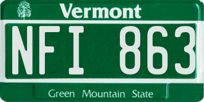 VT license plate NFI863