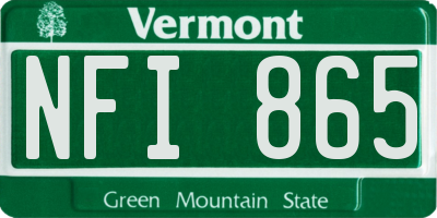 VT license plate NFI865