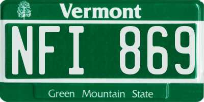 VT license plate NFI869