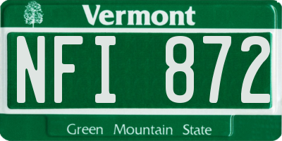 VT license plate NFI872