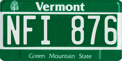 VT license plate NFI876