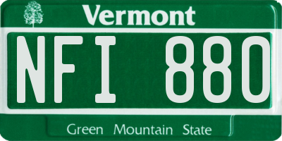 VT license plate NFI880