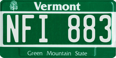 VT license plate NFI883