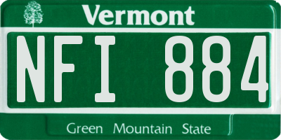 VT license plate NFI884