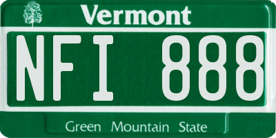 VT license plate NFI888