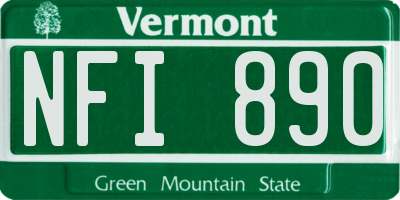 VT license plate NFI890