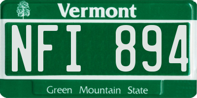 VT license plate NFI894