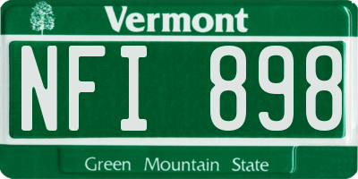 VT license plate NFI898