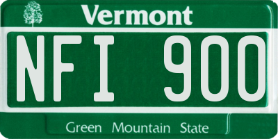 VT license plate NFI900