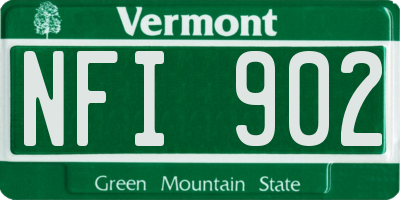 VT license plate NFI902