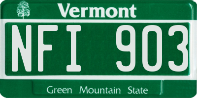 VT license plate NFI903
