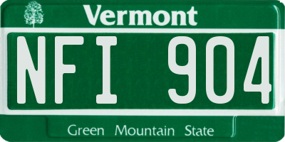 VT license plate NFI904