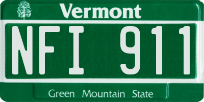VT license plate NFI911