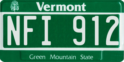 VT license plate NFI912