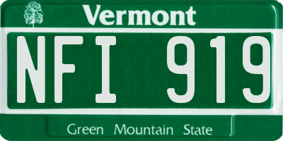 VT license plate NFI919
