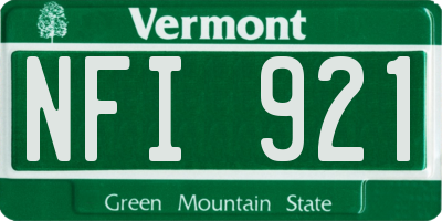 VT license plate NFI921