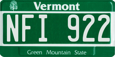VT license plate NFI922