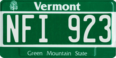 VT license plate NFI923