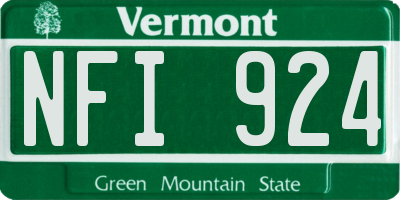 VT license plate NFI924