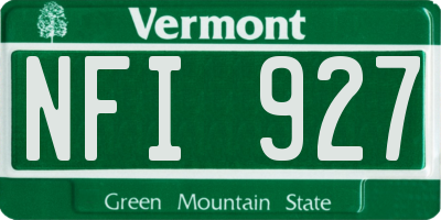 VT license plate NFI927