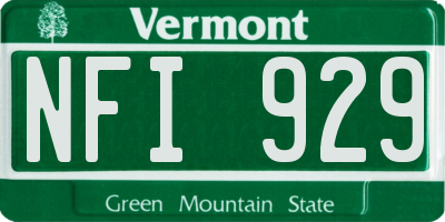 VT license plate NFI929