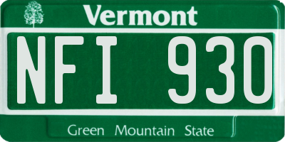 VT license plate NFI930