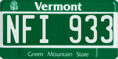 VT license plate NFI933
