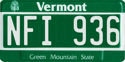 VT license plate NFI936