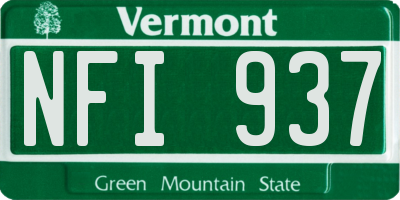 VT license plate NFI937