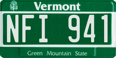 VT license plate NFI941