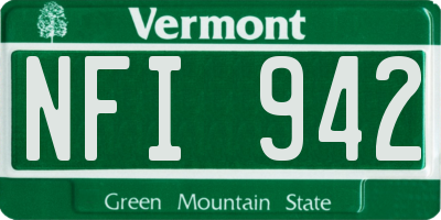 VT license plate NFI942