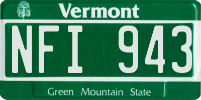 VT license plate NFI943