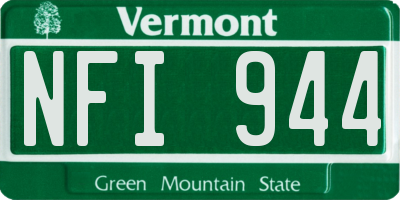 VT license plate NFI944